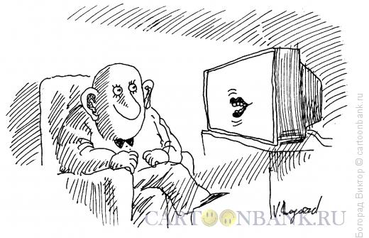 Карикатура: Телезритель, Богорад Виктор
