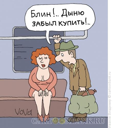 Карикатура: Дыню забыл купить, Иванов Владимир