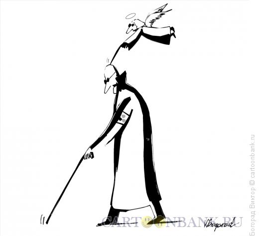 Карикатура: Слепой ангел-хранитель, Богорад Виктор