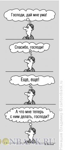 Карикатура: Дал бог ума, да без толку, Ненашев Владимир