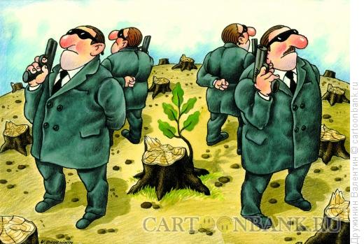 Карикатура: Охрана ростка, Дружинин Валентин