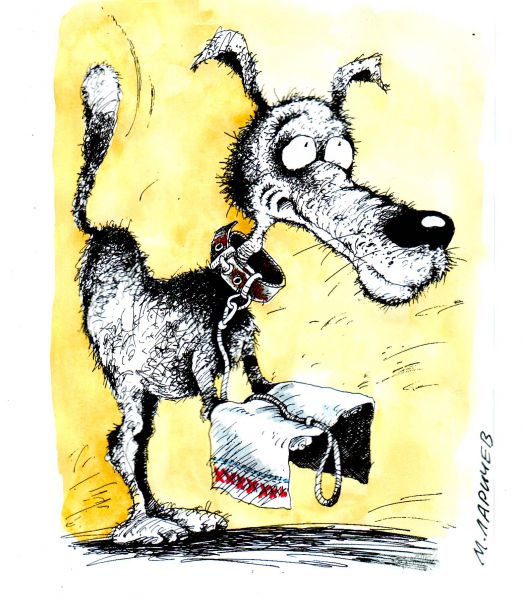 Карикатура: собачка, михаил ларичев