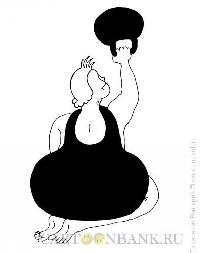 Карикатура: Большая гиря, Тарасенко Валерий