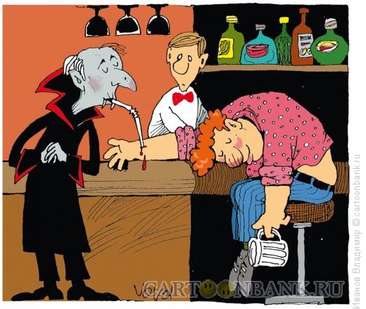Карикатура: Вампир в баре, Иванов Владимир