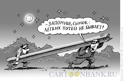 Карикатура: Не лёгкий путь, Дубинин Валентин