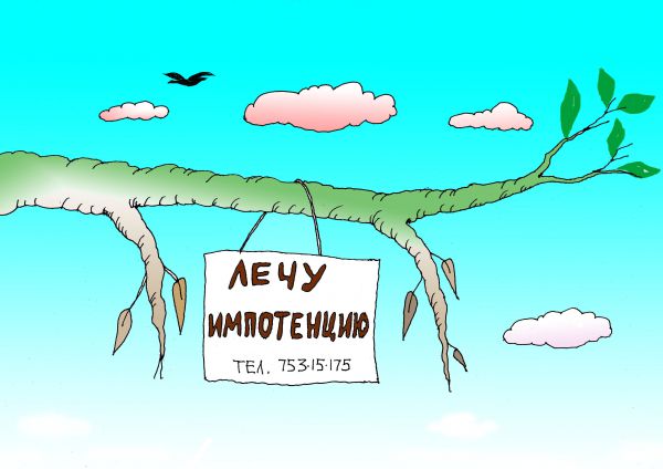 Карикатура: Объявление доктора с воображением, Николай Кинчаров