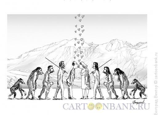 Карикатура: Эволюция поцелуя, Богорад Виктор