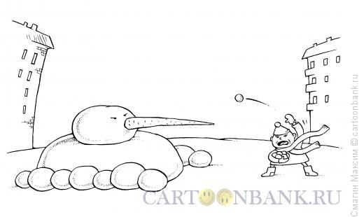 Карикатура: Танк-снеговик, Смагин Максим