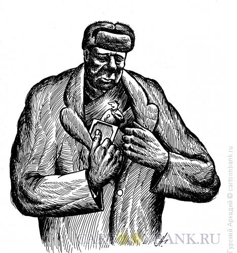 Карикатура: трибуна в пальто, Гурский Аркадий