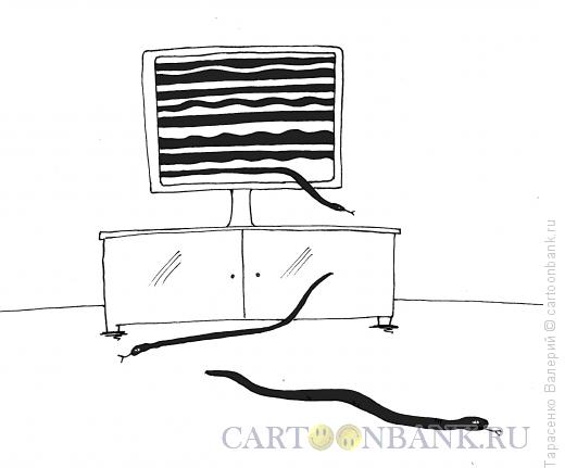 Карикатура: Опасный телевизор, Тарасенко Валерий