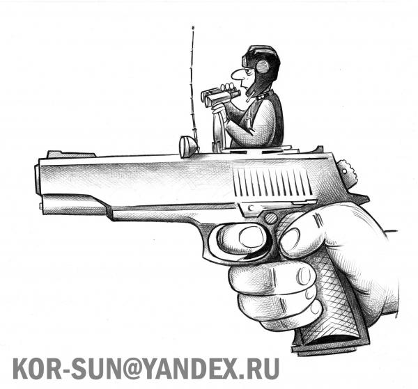 Карикатура: Снайпер, Сергей Корсун