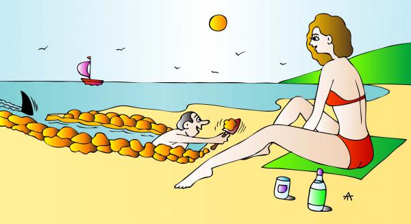 Карикатура: Пляж, Алексей Талимонов
