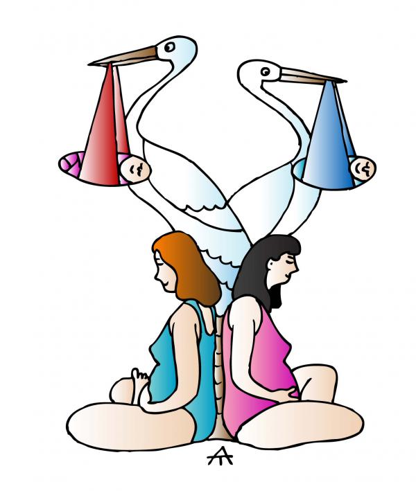 Карикатура: Женская йога, Алексей Талимонов