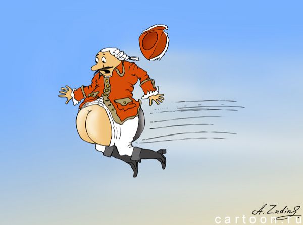 Карикатура: Очередной бред Мюнхгаузена, Александр Зудин