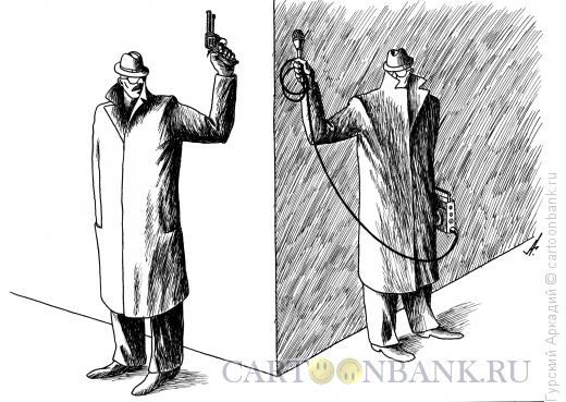 Карикатура: Шпион за углом, Гурский Аркадий
