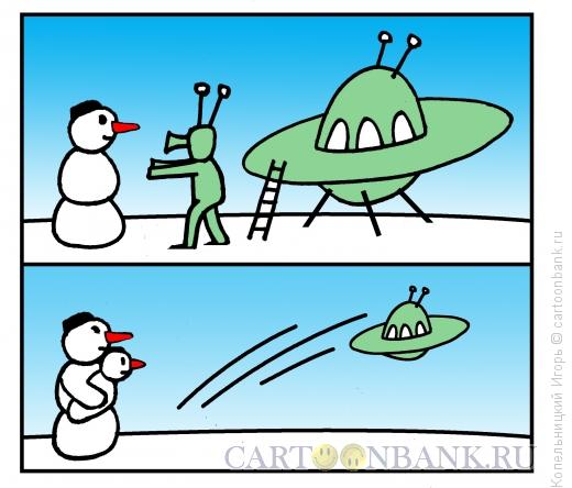Карикатура: снеговик, Копельницкий Игорь