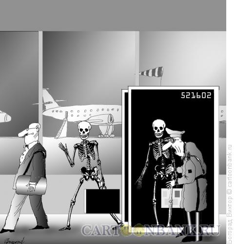 Карикатура: После проверки в аэропорту, Богорад Виктор