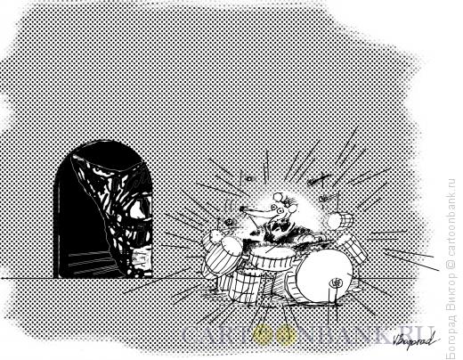 Карикатура: Мышь- барабанщица, Богорад Виктор