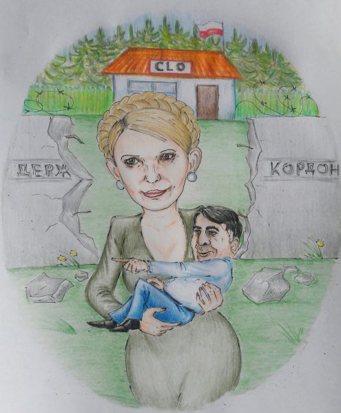 Карикатура: Мишико идет на Киев, Павел Валерьев