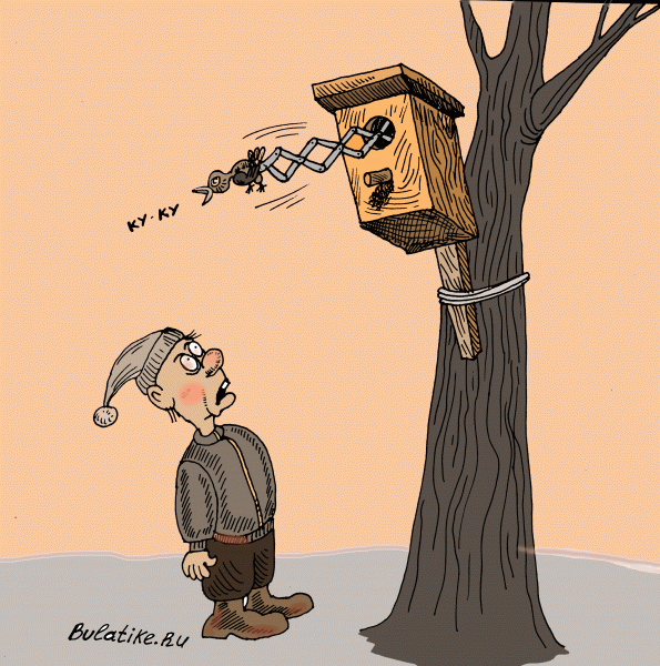 Карикатура: Озверела кукушка, Ирсаев Булат