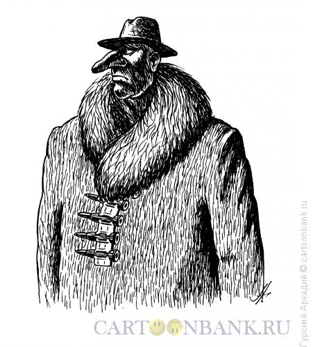 Карикатура: воротник с патронами, Гурский Аркадий