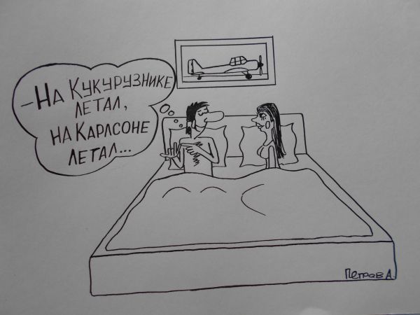 Карикатура: Карикатура про Лётчика, Петров Александр