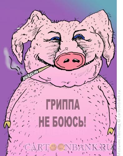 Карикатура: Свиной грипп, Мельник Леонид