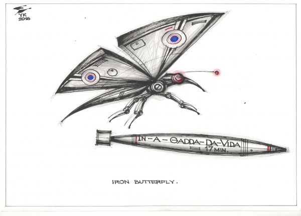Карикатура: Iron Butterfly . In A Gadda Da Vida ., Юрий Косарев