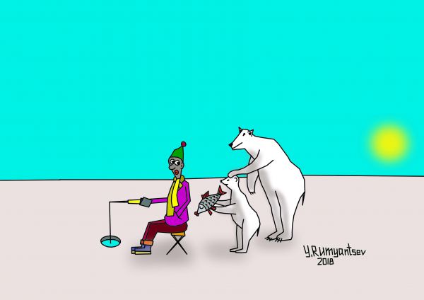 Карикатура: Мигрант на севере., Юрий Румянцев