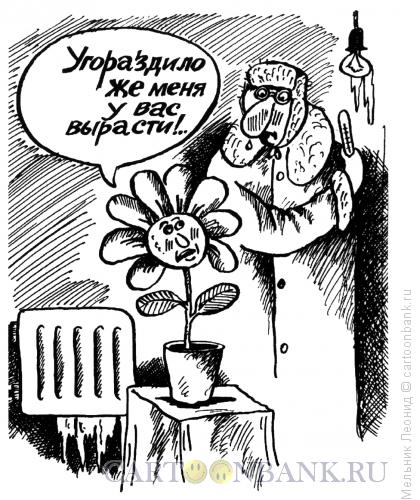 Карикатура: Цветок-ворчун, Мельник Леонид