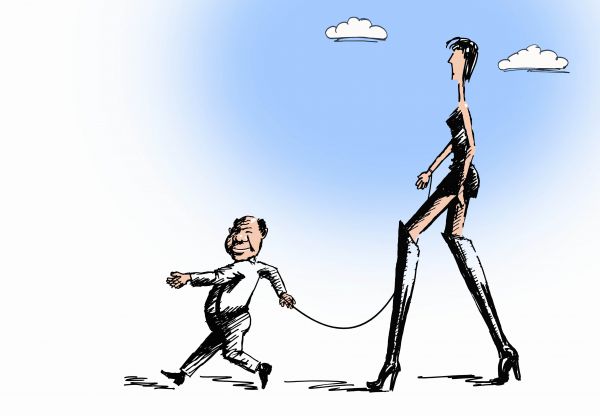 Карикатура: ведущий и ведомый., osipovva