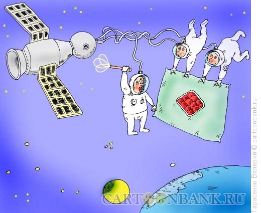 Карикатура: Утро на орбите, Тарасенко Валерий