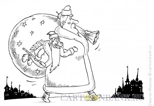 Карикатура: Дед Карлсон и Фрекен Снег, Смагин Максим