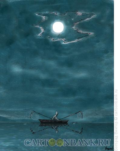 Карикатура: Ночная морская прогулка, Богорад Виктор