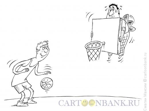 Карикатура: Малыш-баскетболист и Карлсон, Смагин Максим