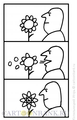 Карикатура: Цветок атом, Копельницкий Игорь