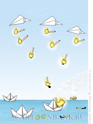 Карикатура: Воздушный налёт, Шмидт Александр