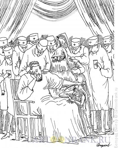 Карикатура: Когда король занемог, Богорад Виктор