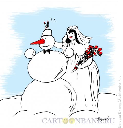 Карикатура: Жених- снеговик, Богорад Виктор