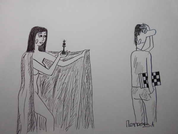 Карикатура: Женщина с покрывалом 10, Петров Александр
