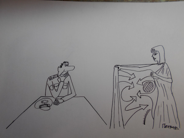 Карикатура: Женщина с покрывалом 11, Петров Александр