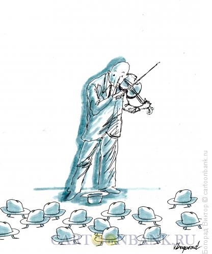 Карикатура: Уличный музыкант, Богорад Виктор