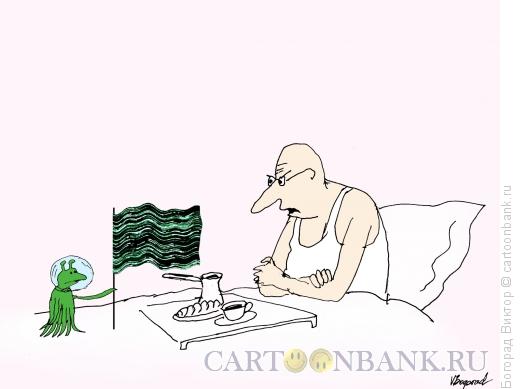 Карикатура: Контакт за утренним кофе, Богорад Виктор