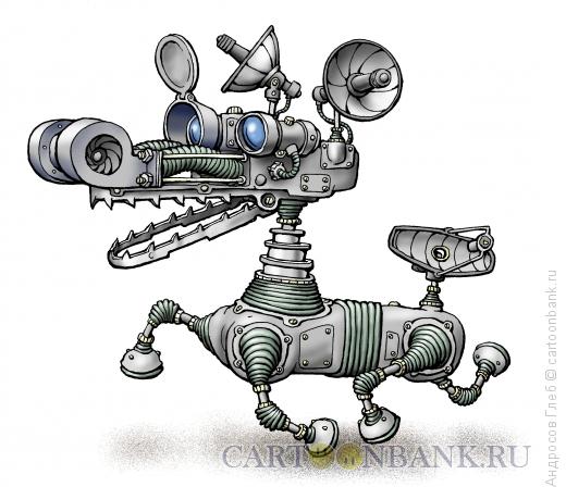 Карикатура: Робот-ищейка, Андросов Глеб