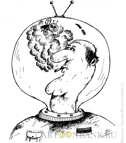 Карикатура: Курильщик, Мельник Леонид