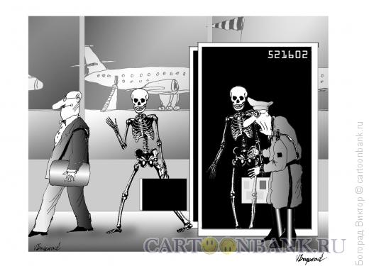 Карикатура: Случай на посадке в аэропорту, Богорад Виктор