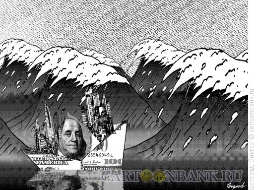 Карикатура: Доллар и кризис, Богорад Виктор