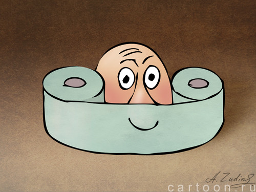 Карикатура: Туалетная повязка, Александр Зудин