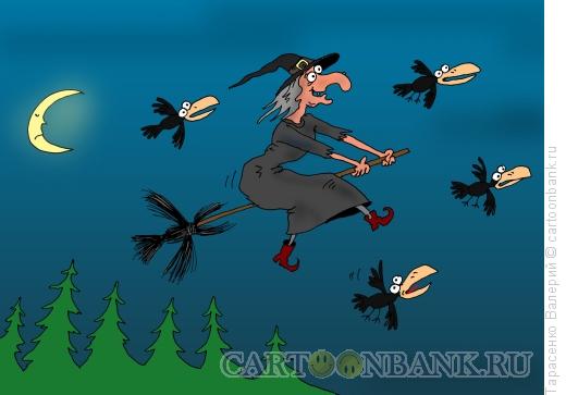 Карикатура: Ночной полёт, Тарасенко Валерий