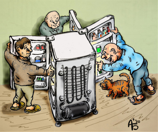 Карикатура: На троих, backdanov